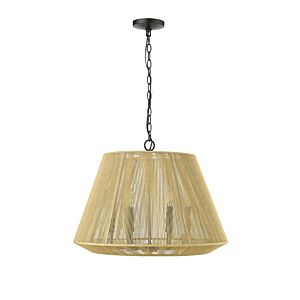 Sterling Six Light Pendant in Matte Black by Millennium