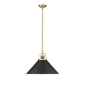 Artistan One Light Pendant in Vintage Brass   Matte Black by Millennium