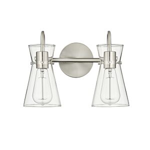 Camellia Two Light Vanity in Brushed Nickel by Millennium