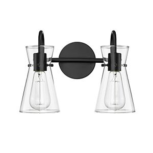 Camellia Two Light Vanity in Matte Black by Millennium