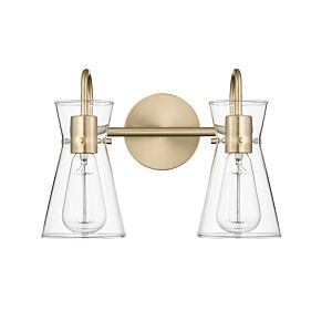 Camellia Two Light Vanity in Modern Gold by Millennium