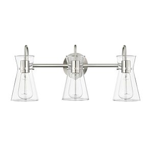 Camellia Three Light Vanity in Brushed Nickel by Millennium