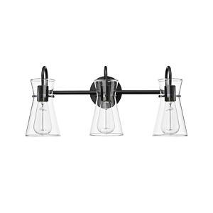 Camellia Three Light Vanity in Matte Black by Millennium