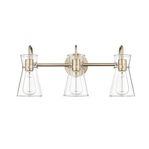 Camellia Three Light Vanity in Modern Gold by Millennium