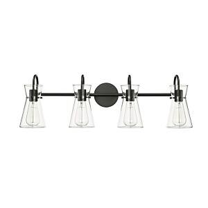 Camellia 4-Light Bathroom Vanity Light in Matte Black