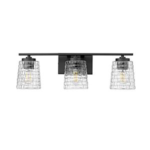 Saben Three Light Vanity in Matte Black by Millennium