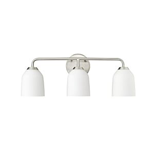 Norah Three Light Vanity in Brushed Nickel by Millennium