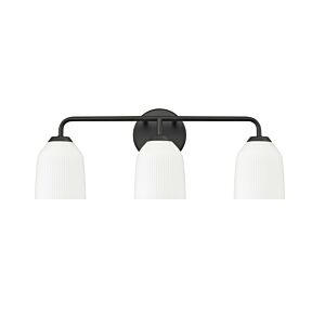 Norah Three Light Vanity in Matte Black by Millennium