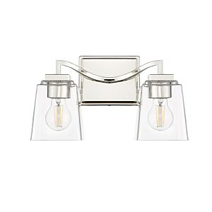 Avenna 2-Light Bathroom Vanity Light in Polished Nickel