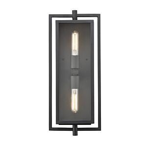 Rankin Two Light Outdoor Wall Sconce in Textured Black by Millennium