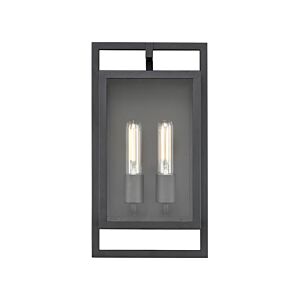 Agatha 2-Light Outdoor Wall Sconce in Textured Black