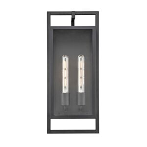 Agatha 2-Light Outdoor Wall Sconce in Textured Black