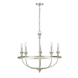 Emery Five Light Chandelier in Brushed Nickel by Millennium