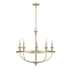 Emery Five Light Chandelier in Modern Gold by Millennium