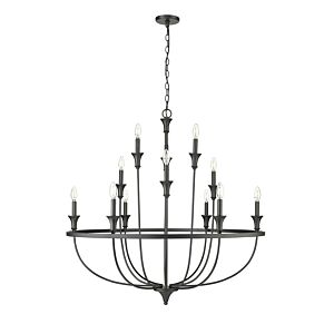 Emery 12 Light Chandelier in Matte Black by Millennium