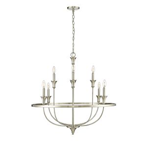 Emery Eight Light Chandelier in Brushed Nickel by Millennium