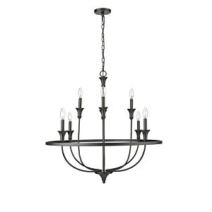 Emery Eight Light Chandelier in Matte Black by Millennium