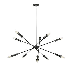 Potiss 10-Light Chandelier in Matte Black