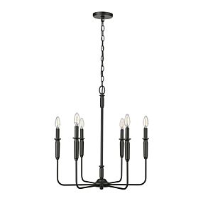 Savanne Six Light Chandelier in Matte Black by Millennium