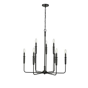 Savanne 9-Light Chandelier in Matte Black