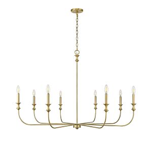 Savanne Eight Light Chandelier in Vintage Brass by Millennium