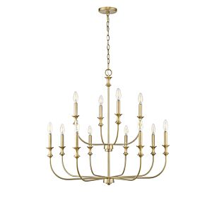 Savanne 12 Light Chandelier in Vintage Brass by Millennium