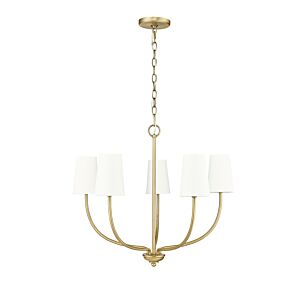 Kandor Five Light Chandelier in Vintage Brass by Millennium