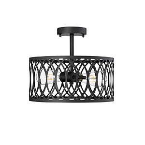 Arelyn Two Light Semi Flush Mount in Matte Black by Millennium