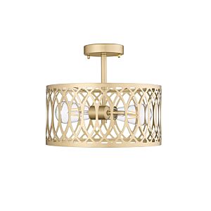 Arelyn 2-Light Semi-Flush Mount in Painted Modern Gold