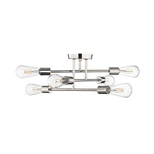 Decco 6-Light Semi-Flush Mount in Polished Nickel