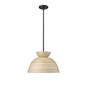 Jaycen One Light Pendant in Matte Black by Millennium