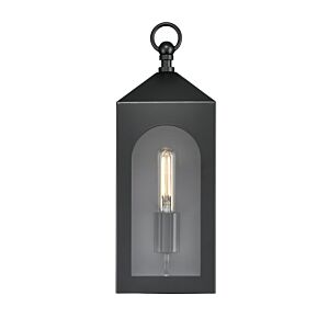 Bratton One Light Outdoor Wall Sconce in Powder Coated Black by Millennium