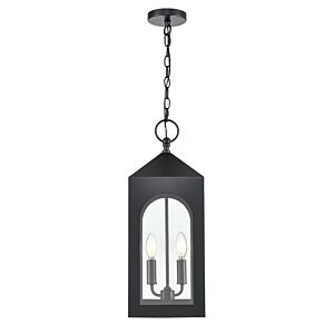 Bratton 2-Light Outdoor Hanging Lantern in Powder Coated Black