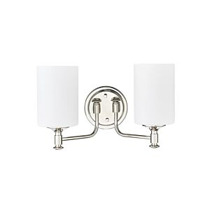 Ailey 2-Light Bathroom Vanity Light in Polished Nickel