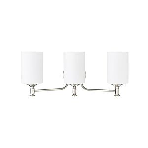 Ailey Three Light Vanity in Polished Nickel by Millennium