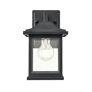 1-Light Outdoor Wall Sconce in Textured Black