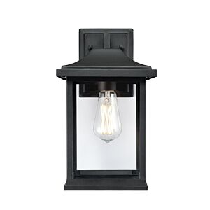 1-Light Outdoor Wall Sconce in Textured Black