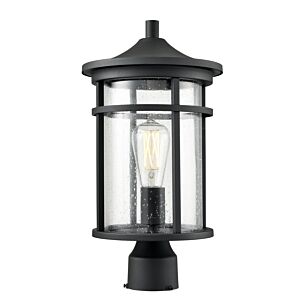 Namath One Light Outdoor Post Lantern in Textured Black by Millennium