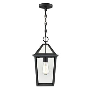 Eston One Light Outdoor Hanging Lantern in Textured Black by Millennium