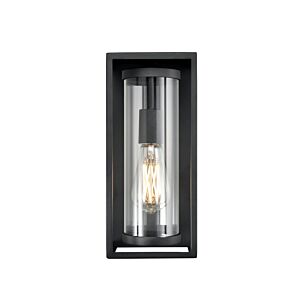 Caleb 1-Light Outdoor Wall Sconce in Textured Black