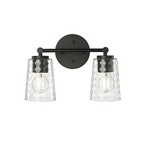 Ashli Two Light Vanity in Matte Black by Millennium