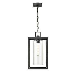 Ellway One Light Outdoor Hanging Lantern in Textured Black by Millennium