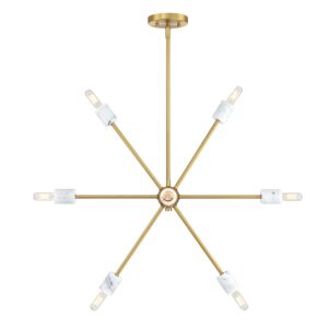 Star Dust 8-Light Chandelier in Brushed Gold