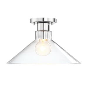 Leena 1-Light Semi-Flush Mount in Polished Nickle