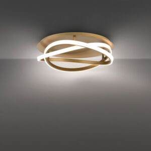 Veloce 1-Light LED Flush Mount in Aged Brass