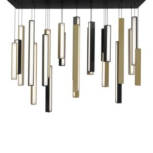 Chaos LED Pendant in Black Aged Brass & Black by Modern Forms