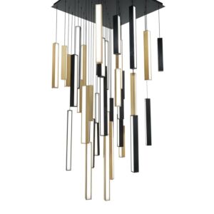 Chaos LED Pendant in Black Aged Brass & Black by Modern Forms