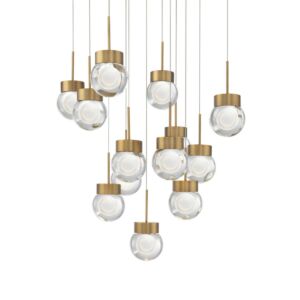 Double Bubble LED Pendant in Aged Brass by Modern Forms