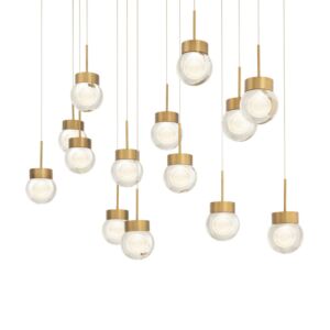 Double Bubble LED Pendant in Aged Brass by Modern Forms