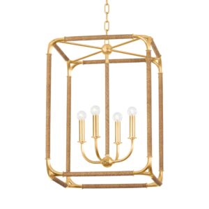 Laurenceston 4-Light Lantern in Gold Leaf